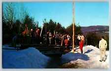 Postcard Skiers and Toboggans at Eastover Resort Berkshires Lenox Massachusetts picture