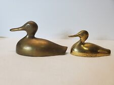 Vintage Minature Brass Duck Paperweight Lot of 2 - Made in Taiwan picture
