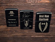 Personalized Engraved Lighter Groomsmen Best Man Wedding Bachelor Party Gift picture