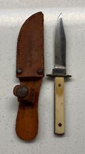 Vintage Thornton Mini Bowie Knife 4” Full Tang Blade W/ Sheath picture