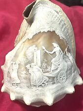 STUNNING FULL CARVED BIG CONCH SHELL CAMEO c1930 picture