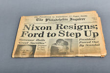 Philadelphia Inquirer Newspaper August 9 1974 Nixon Resigns Ford to Step Up picture