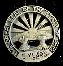 Vintage The Great Seal Of The State of Ohio 5 Year Sterling Silver Lapel Pin picture