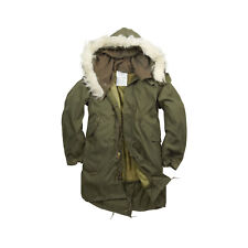Original US Fishtail Parka Army Military Padded Hooded Lined Coat Vintage Green picture