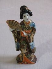 Vtg Hand Painted TT Made in Japan Geisha Girl w/Open Fan Figurine picture