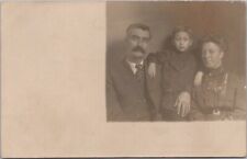c1910s Studio RPPC Real Photo Postcard Family Portrait / Couple & Small Boy picture