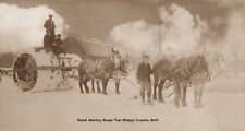 RPPC Photo Road Making in Snow Otsego Co. Mich 1900’s VERY COOL picture