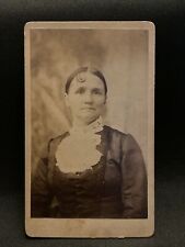 1880s Antique CDV Carte de Visite Woman w Spectacular Hair Curl and Big Collar picture