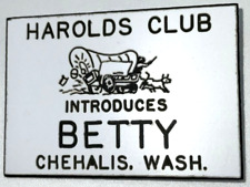 Vintage Harold’s Club Introduces Betty Chehalis WA Employee Name Tag Badge Reno picture
