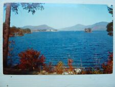 SAGAMORE HOTEL AND MOUNTAINS VIEW, LAKE GEORGE, NEW YORK, NY VINTAGE POSTCARD picture