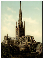 England. Norwich. The Cathedral/Salisbury. The Cathedral, from the River.  V picture