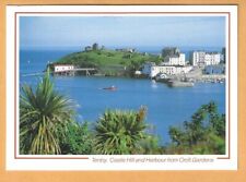 Wales Postcards.  1 card. Size: 4x6.  Tenby. Castle Hill and Harbor picture