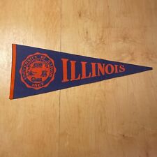 Vintage 1950s University of Illinois 12x28 Felt Pennant Flag picture