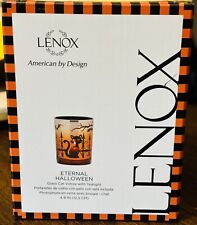 Lenox Eternal Halloween Glass Cat Votive With Tealight - 4.9