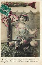 Postcard C-1910 April 1st greeting woman Fish France FR24-2314 picture