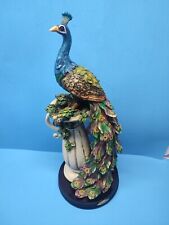 Vintage Long Tail Peacock Figurine Sanctuary Sculpture Rare Crosa Collection picture