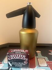 VTG Kidde Model 7 Soda King Seltzer Bottle/Syphon GOLD & Box Of 10 NEW Chargers picture