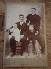  c1880s YOUNG FAMILY- Baby Toddler  Cabinet Card Severy, Kansas picture