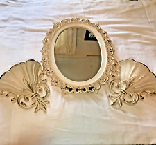 Vintage Syroco Mirror with 2 Wall  Pockets Planters #4446 picture