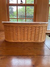 HTF Longaberger 2001 Large Work Load Basket with NEW Woodcrafts Lid, Protector picture