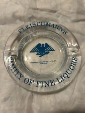 FLEISCHMANN’S  FINE LIQUORS VINTAGE NYC ART DECO ROUND GLASS ASHTRAY CIRCA 1945 picture