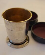 Antique Germany Collapsible Silver Cup / Shot Glass, Original Container picture