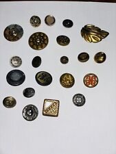 Assorted Vintage  Antique Metal OLD Buttons Lot Collection -21 Buttons picture