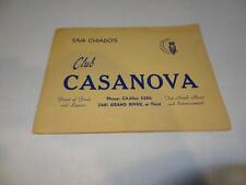 Nice Vintae 1950s? Sam Chiado's Club  Casanova, Detroit,Michigan With Photo picture