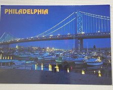 Benjamin Franklin Bridge @ Night time Postcard picture