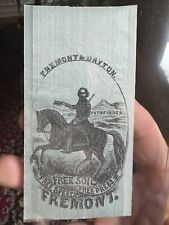 Rare 1856 John Fremont Silk Ribbon Campaign For President picture