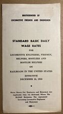 1953 Brotherhood Of Locomotive Firemen Enginemen Daily Wage Rates Document picture