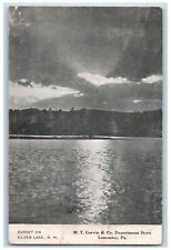 c1940s Sunset On Silver Lake Scene New Hampshire NH Unposted Vintage Postcard picture