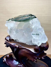 Top Natural Green Ghost Quartz  Carved Mandarin ducks are splashing in the water picture