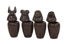 canopic jars Sculpture stone heavy black sons of Horus Unique Egyptian art made picture