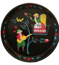 Vintage Dutch-Themed Metal Drink Serving Tray Serenade Couple, Fairytale picture
