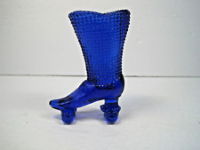 Vintage Degenhart Cobalt Blue Glass Shoe Hobnail Art Glass Boot 4