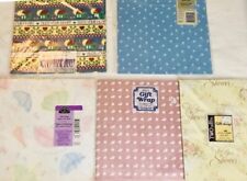 Lot of 5 Packages of Vintage Brand Name Folded Wrapping Paper Gift Wrap Variety picture