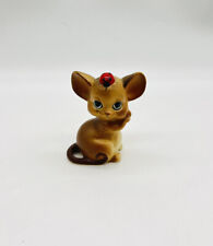 Vintage Lefton Brown Mouse with Ladybug Porcelain 3