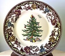 2 Spode Christmas Tree Grove Bread/Dessert Plates Multicolor &Tree ✨See Offer picture