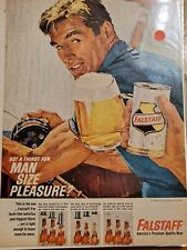 MAN CAVE ART- Vintage Advertising 1960's Falstaff Beer Ad #131 picture