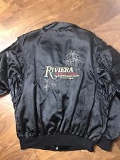 Vintage Riviera Hotel and Casino Las Vegas Size XL Black Satin Jacket picture