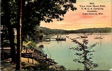 Vtg Lake Geneva Wisconsin WI YMCA Camp Camping Grounds Postcard picture