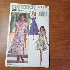 Butterick 6103 Womens Sizes 6 8 10 12 Fit 'N Flare Dress 90s UNCUT FF Bust 30-34 picture