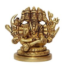 Brass Panchmukhi Hanuman Idol Murti Anjaneya Pawanputra Statue Moorti- 3.5 Inch picture
