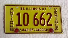 1986-87 Illinois ANTIQUE VEHICLE License Plate Tag Original  picture