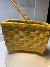 VNTG Cartagena Mustard Yellow Woven Twisted Basket Purse 4x7x5 picture
