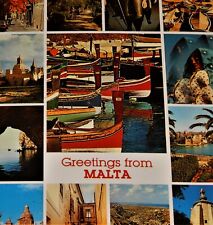Vintage Postcard, VALLETA, MALTA, 1994, Multi-View Of Country,