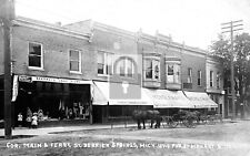 Main Street View Drug Store Berrien Springs Michigan MI Reprint Postcard picture