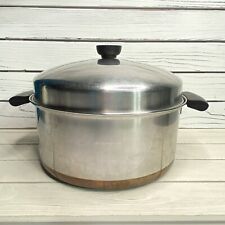 Revere Ware Copper Bottom Stainless Steel 6 Qt Pot With Lid Pre 1968 Vintage picture