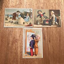 3 Victorian Trade Cards Ketterlinus Tailor Sand Castle Attrape Vtg Antique U8 picture